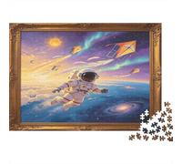 Astronaute Exploration Spatiale Puzzle 1000 Pièces Papier Puzzle pour Adultes Scène de Ciel Cosmique Jeu de Puzzle 1000 Pièces Cadeau Décoratif 38x26cm/1000pcs