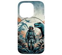 Astronaute exporing Planet in Dinosaur Era Trippy Fantasy années 60 Coque pour iPhone 14 Pro