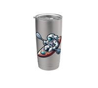 Astronaute Faisant Du Kayak Dans Mer Cosmique Cosmonaute Gobelet isotherme en acier inoxydable double paroi