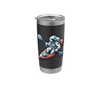 Astronaute Faisant Du Kayak Dans Mer Cosmique Cosmonaute Gobelet isotherme en acier inoxydable double paroi