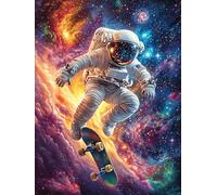 Astronaute Faisant du Skateboard dans Une Galaxie Puzzle 1000 Pièces pour Adultes Educa Vision Décoratif Qualité Supérieure Décoration Salon Challenge Créatif Cadeau Original 1000 PCS