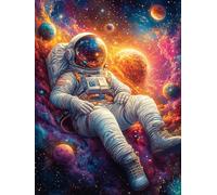 Astronaute flottant dans l'espace cosmique 300 Pieces Casse-tête Amateur D'Art En Carton Haute Densité Animaux et plantes Difficile Niveau Expert Décoration Murale Cadeau Fête Des Pères Premium 300 PC