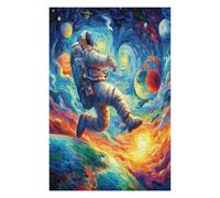 Astronaute Flotte dans l'espace Puzzles 1000 Pièces pour Adultes Vision 3D Challenge Divertissant Créatif Famille Relaxation Art Décoration Moderne 1000 PCS