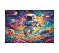 Astronaute Flotte dans l'espace Puzzles 1000 Pièces pour Adultes Vision 3D Moderne Educa Divertissement Créatif Famille Jeu De Réflexion Décoration Intérieure 1000 PCS