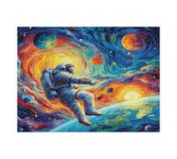 Astronaute Flotte dans l'espace Puzzles 500 Pièces pour Adultes Vision 3D Moderne Educa Divertissement Créatif Famille Jeu De Réflexion Décoration Intérieure 500 PCS