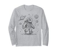Astronaute Gorilla Space Explorer Cosmic Ape Design Manche Longue