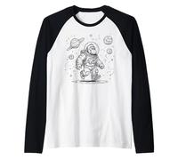 Astronaute Gorilla Space Explorer Cosmic Ape Design Manche Raglan