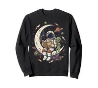 Astronaute lisant Alien Cosmique Conte Rétro Sci-FI Space Sweatshirt