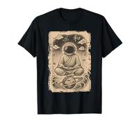 Astronaute Moine Ukiyo-e Scène de méditation zen cosmique T-Shirt