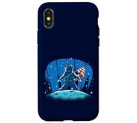 Astronaute Moon Landing Independence Day 4 juillet Drapeau USA Coque pour iPhone X/XS