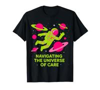 Astronaute néon naviguant dans l'univers de Soins T-Shirt