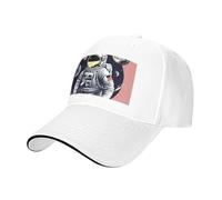 Astronaute on The Moon Casquette de baseball réglable pour toute l'année, blanc, Taille unique