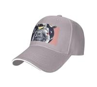 Astronaute on The Moon Casquette de baseball réglable pour toute l'année, gris, Taille unique