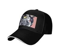 Astronaute on The Moon Casquette de baseball réglable pour toute l'année, Noir , Taille unique