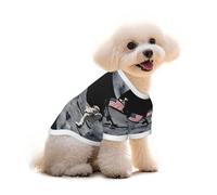 Astronaute On The Moon T-shirt à manches courtes en coton doux imprimé pour chihuahuas, chiots et petites races de chiens