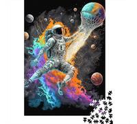 Astronaute Panier Basket 1000 Pièces Carton Recy rt Astronaute Espace Puzzle pour Amateurs Résistant Rayures Activité Famille Écologique 70x50cm/1000pcs