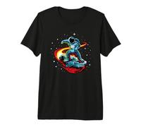 Astronaute Patinage dans l'espace Astronautes Patineur Comète Riding T-Shirt Haut de Gamme