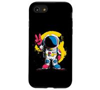 Astronaute Peace Sign Retro Pop Space Graphic Suit Coloré Coque pour iPhone SE (2020) / 7/8