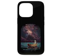 Astronaute Pêche Cosmique Lac Nébuleuse Unique Space Hobby Coque pour iPhone 13 Pro