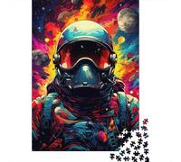 Astronaute Peinture Éclaboussée Casse-tête Espace Pop Art 1000 Pièces Papier Recyclé pour Adultes - Jeu Éducatif Anti-Stress Familial, Idée Cadeau Parfaite 38x26cm/1000pcs