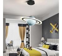 Astronaute Pendentif Moderne Lumière, Dimmable Créatif Led Chambre Enfants Planète Suspendu Chandelier, Plafond Éclairage Nursery, Led Chambre D'Enfants Lam (3 Couleurs Dimmable), JYLSSKUK