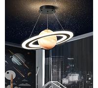 Astronaute Pendentif Moderne Lumière, Dimmable Créatif Led Chambre Enfants Planète Suspendu Chandelier, Plafond Éclairage Nursery, Led Chambre D'Enfants Lam (3 Couleurs Dimmable), JYLSSKUK