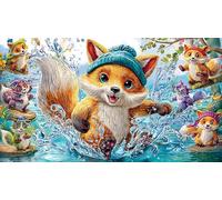 Astronaute Playing Guitare on Moon Puzzle pour Adultes 1000 pièces en Papier recy ctivité à Domicile & Cadeau Amusant pour Adultes 38x26/1000pcs