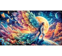 Astronaute Playing Guitare on The Moon Puzzle 1000 pièces pour Adultes - Papier recy ctivité à Domicile & Idée Cadeau Parfaite 38x52/1000pcs