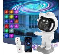 Astronaute Projecteur de Ciel Stellaire Avec Haut-parleur Bluetooth 32 Effets de Lumière, Lumière Nocturne Lampe Aurore Polaire Enfants Adultes Fête Chambre Décoration