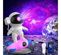 Astronaute Projecteur Galaxie Ciel Etoile Plafond, 15 Sons Blancs, Veilleuse Enfant avec Télécommande et Contrôle app, Cadeaux de Noël pour Enfants et Adultes