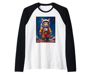 Astronaute rétro Chat Animaux drôles Science-Fiction Espace Galaxie Enfants Manche Raglan