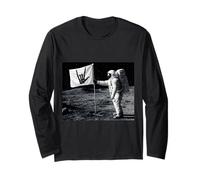 Astronaute Rock on Skeleton, Moon Landing Funny Rock'n Roll Manche Longue