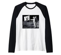 Astronaute Rock on Skeleton, Moon Landing Funny Rock'n Roll Manche Raglan