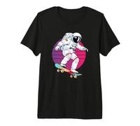 Astronaute Skateboard Space Skater Design rétro T-Shirt Haut de Gamme