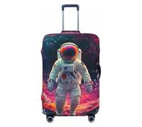 Astronaute Sky Galaxy Housse de protection élastique pour valise de voyage Motif imprimé anti-rayures, Noir , L