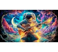 Astronaute Smoking on Moon Puzzle 1000 pièces en Papier recyclé - Jeu Familial Amusant & Activité à Domicile Idée Cadeau Parfaite pour Adultes 75x50/1000pcs