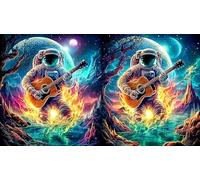 Astronaute Smoking on Moon Puzzle 1000 pièces pour Adultes - Papier recyclé Décoration Murale & Cadeau Familial Amusant 38x52/1000pcs