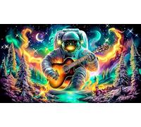 Astronaute Smoking on Moon Puzzle pour Adultes 1000 pièces - Papier recyclé Jeu éduchatiF & Détente Décoration Murale 75x50/1000pcs