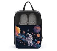 Astronaute Space Flight Sac à chaussures de voyage résistant à l'eau Pochette à chaussures avec fermeture éclair Sac à poussière, gris, taille unique, moderne, gris, Taille unique, Moderne