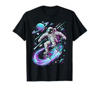 Astronaute Spatial Skateboarding Solar Systems Cosmic Rider T-Shirt