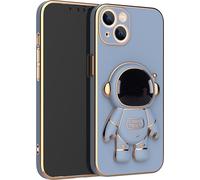 Astronaute stand cas de téléphone pour iPhone série mini antichoc silicone kickstand couverture bleu iPhone14 Pro