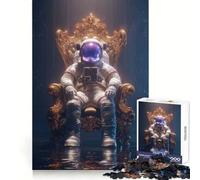 Astronaute sur Un trône doré Puzzle 1000 pièces pour Adultes Stimulation Cognitive Loisirs et Plaisir Fermeture sécurisée Joyeux Noël (38x26cm)