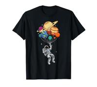 Astronaute Tenant des planètes Science Espace Astronomie Galaxie T-Shirt