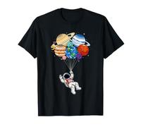 Astronaute Tenant des planètes Science Espace Astronomie Galaxie T-Shirt