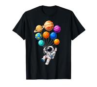 Astronaute Tenant planète Ballons Galaxie Cosmonaute Espace T-Shirt