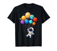 Astronaute Tenant planète Ballons Galaxie Cosmonaute Espace T-Shirt