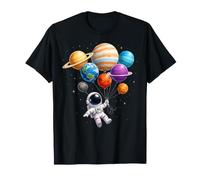 Astronaute Tenant planète Ballons Galaxie Cosmonaute Espace T-Shirt