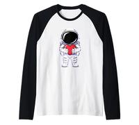 Astronaute Tenant Un cœur Symbole Espace Manche Raglan