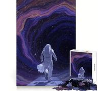 Astronaute traversant Un Portail Spatial Puzzle de 1000 pièces pour Adultes Exercice de logique Détente paisible Bords Nets Cadeau Symbolique (38x52cm)