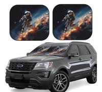 Astronaute volant dans l'espace pare-soleil de voiture 2 pièces pliable pare-soleil de voiture pour pare-brise avant pare-soleil de voiture pare-soleil de voiture pare-soleil universel couverture